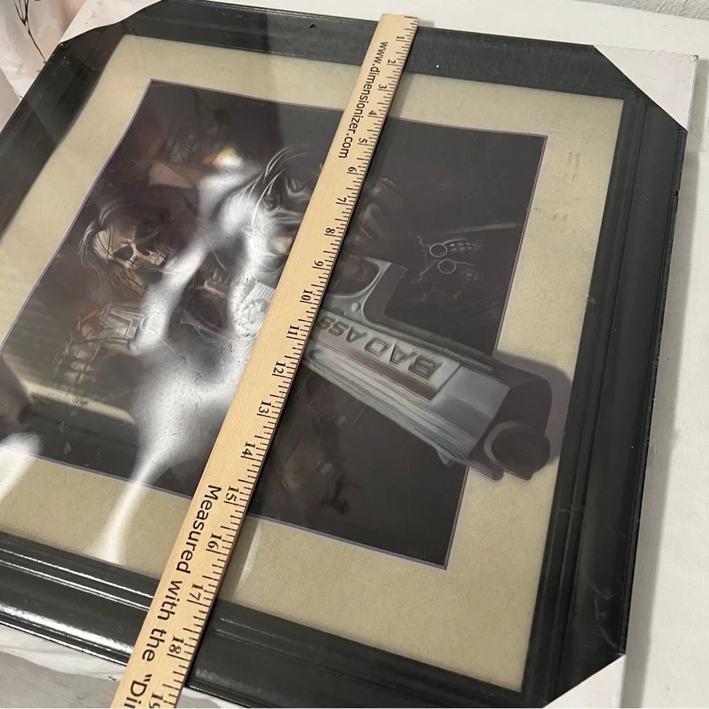 Big Boss Badass 3D Hologram Grim Reaper New Skull Art Black Frame Wall Frame